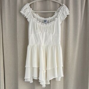Princess Polly White Ruffled Skort